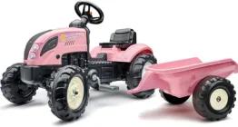 Traktor na pedały Rolly Toys Country Star z przyczepą Różowy (3016202056124)