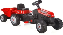 Traktor na pedały Woopie Farmer GoTrac Maxi Plus z przyczepą Czerwony (5904326941625)