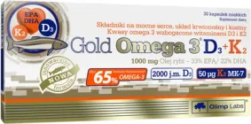 Suplement diety Olimp Gold Omega 3 D3+K2 30 kapsułek (5901330053931)
