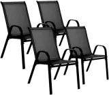 Zestaw krzeseł ogrodowych ModernHome by Multistore SC-092KD Black 4 szt (5905817004904)