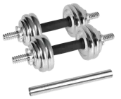 Hantle żeliwne chromowane Rebel Active RBA-2326-15 regulowane w walizce z gryfem 15 kg (5901890122115)