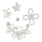 Przypinki do butów Jibbitz White Pearl Beaded 5 Pack