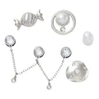Przypinki do butów Jibbitz Silver And Pearl 5 Pack